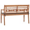 vidaXL Bench Dark Grey Cushion, Teak Wood Teak Wood, Fabric 47.2 in - 4 of 4