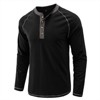 Coolmee Men's Henley Shirts Raglan Long Sleeve Casual Slim Fit Lightweight Fashion T Shirts - 4 of 4