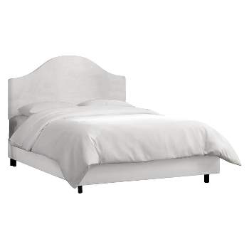 Skyline Furniture Queen Custom Upholstered Curved Headboard Bed Off White