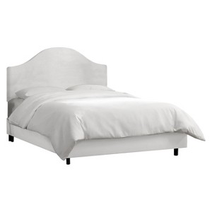 Skyline Custom Upholstered Curved Headboard Bed - Twin - Skyline Furniture , Velvet White