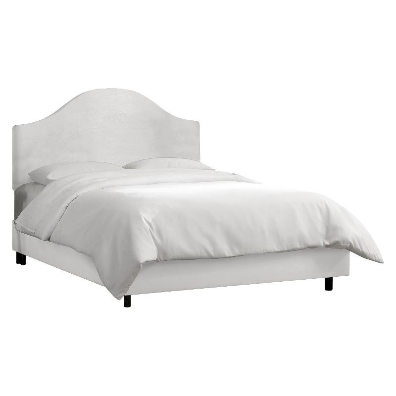 Skyline Furniture Queen Custom Upholstered Curved Headboard Bed Off White, 1 of 8