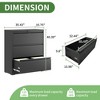 Munora - 3-Drawer Lateral File Cabinet with Lock - Wide Storage for Letter/Legal/A4 Files - Black - 3 of 4