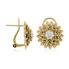 Ross-Simons 0.25 ct. t.w. Diamond Chrysanthemum Earrings in 18kt Gold Over Sterling - 3 of 4