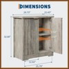 Jojoka Fluted Sideboard Buffet Cabinet with 2 Doors & Adjustable Shelves, Modern Wood Storage Credenza for Dining Room, Kitchen, Living Room - 2 of 4