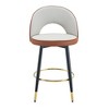 PAGED Modern Swivel PU Leather Bar Stools (Set of 2), Counter Height Stools with Backs & Black Metal Legs for Pub/Dining Room/Office - 3 of 4