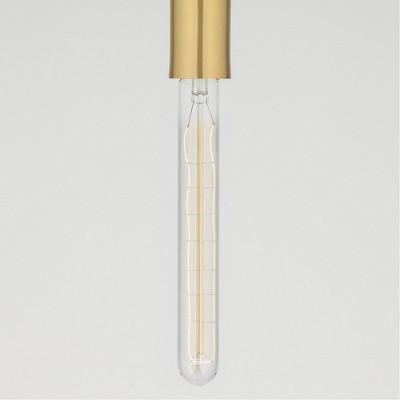 Aged Brass Slim Dimmable Wall Sconce with Stainless Steel