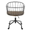 TiramisuBest Adjustable Black Metal & Dark Walnut Wood Farmhouse Office Chair, 360¡ã Swivel, Indoor Use - 4 of 4