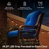 Bestier Outdoor Swivel Rocking Chair with LED Strip, Waterproof PE Rattan & 4" Anti-Slip Cushion for Garden, Deck, Patio, or Porch - 3 of 4