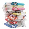 2pc Herringbone Pestemal Beach Towel Aqua/White - Linum Home Textiles: Lightweight, Oversized, Quick-Dry - 4 of 4