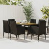vidaXL Patio Sofa Sectional Sofa Couch Loveseat with Cushions Poly Rattan - Black and Cream 6 Piece - 2 of 4