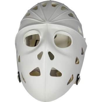 MyLec Pro Goalie Mask, Youth Hockey Mask, High-Impact Plastic,  Ventilation Holes & Adjustable Elastic Straps, Secure Fit, (White, Large)
