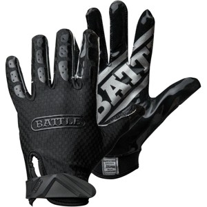 Battle Sports Youth TripleThreat UltraTack Football Gloves - Black - 1 of 2