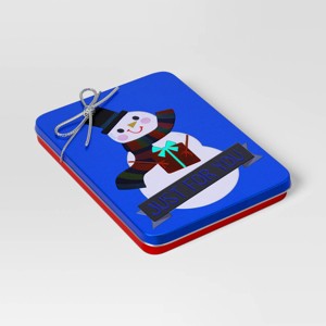 Wrap Essentials Christmas XL Snowman Just For You Gift Card Tin - Wondershop™ - 1 of 3