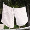 Bacati - Petals/Floral  Muslin Swaddling Blankets set of 4 Aqua/Coral - 4 of 4