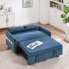 TiramisuBest 55.1" Blue Sleeper Loveseat Sofa Bed, Pull Out Couch with Adjustable Back, USB Charging & 2 Soft Pillows - 4 of 4