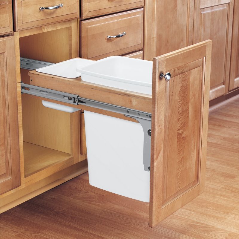 Rev-A-Shelf Top Mount Pull-Out Kitchen Waste Trash Container Bin, 2 of 7