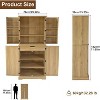 Acekool 72" Kitchen Pantry Cabinet with 4 Doors, 6 Adjustable Shelves & Slide-Out Drawer – Tall Farmhouse Storage Cabinet for Kitchen Room, White - 2 of 4