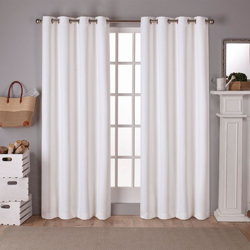 Exclusive Home Sateen Twill Woven Room Darkening Blackout Grommet Top Curtain Panel Pair, 1 of 5