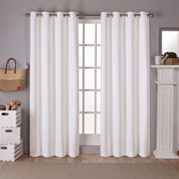 Exclusive Home Sateen Twill Woven Room Darkening Blackout Grommet Top Curtain Panel Pair
