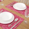 Deconovo Reversible Waterproof Oxford Placemats 12"x18" | Floral & Solid Set of 4 - 3 of 4