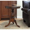 Carolina Living Paloma Side Table Chestnut: Elegant Turned Pedestal, Wood Veneer Top, Classic Silhouette - 3 of 3