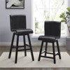 Hillshaw 24" Faux Leather Counter Stool in Dark Brown (Set of 2) - Lexicon - 2 of 4
