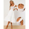 INSPIRE CHIC Women's Boho Square Neck Ruffle Trim Flowy Smocked Midi Sundresses - 2 of 4