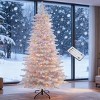 TopComfy Christmas Tree Stands 7.5ft Snow Flocked Artificial Christmas Tree Dense Branches Holiday Tree for Dining Room, Green, 51.22"*14.58"*14.58" - 2 of 4
