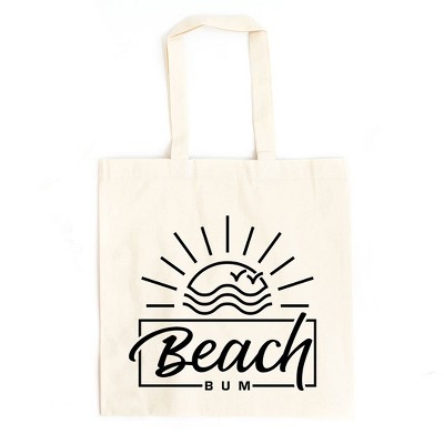 City Creek Prints Beach Bum Sun Canvas Tote Bag - 15x16 - Natural