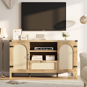 Sideboard Buffet Cabinet with Storage, 59.1"Large Rattan Storage Cabinet with Drawers,Farmhouse Coffee Bar Cabinet for Living Room, Kitchen, Entryway - 1 of 4