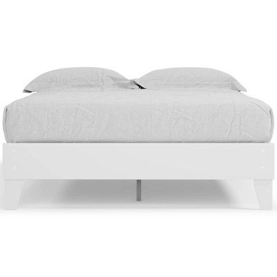 Piperton Queen White Engineered Wood Platform Bed with Drawer