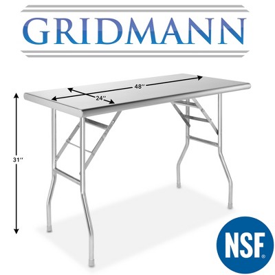 Stainless Steel Heavy-Duty 48" Folding Work Table