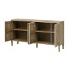 4-Door Sideboard Storage Cabinet with Raised Doors and Hidden Handle, Sideboard Buffet for Kitchen, Dining Room, Entryway-Maison Boucle - 4 of 4