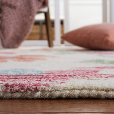 Ivory Floral Hand-Tufted Wool 8' x 10' Area Rug