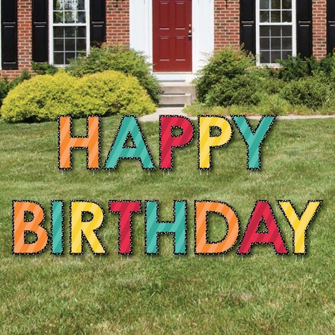 Big Dot Of Happiness Colorful Happy Birthday - Yard Sign Outdoor Lawn  Decorations - Birthday Yard Signs : Target