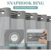 Grey No Hook Waffle Weave Shower Curtain with Snap - in Liner, 230GSM Waterproof Hotel Set, 71Wx74H - 3 of 4