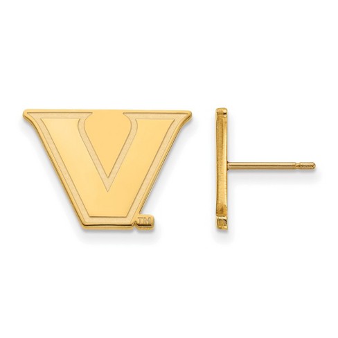 Black Bow Jewelry 10k Yellow Gold Vanderbilt Commodores NCAA Post Earring - image 1 of 3