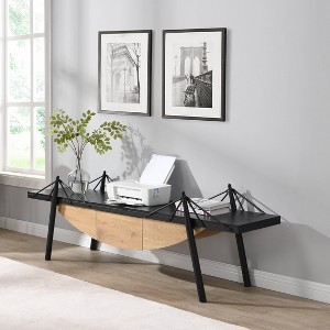 KTMBDW Sailboat-Shaped TV Stand, Modern Entertainment Center with Drawer, Wood Media Console Table, Storage Cabinet for Living Room and Office - 1 of 4