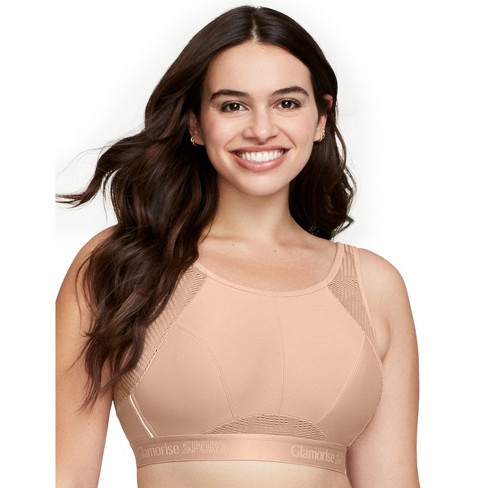 Glamorise Womens No-sweat Mesh Sports Wirefree Bra #1068 Café 38g : Target