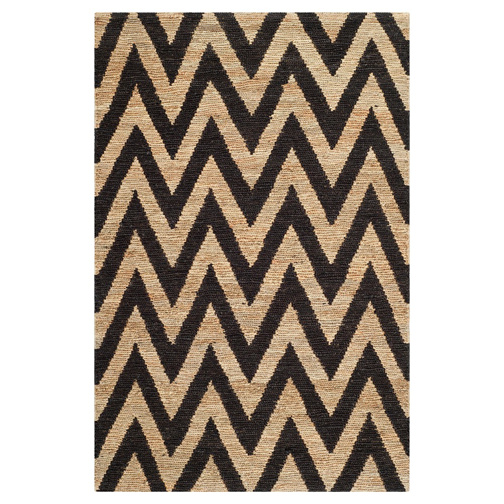 Black/Natural Abstract Knotted Area Rug - (4'x6') - Safavieh