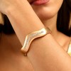 SOHI Women's Brass Gold The Onda Bangle Bracelet - 3 of 4