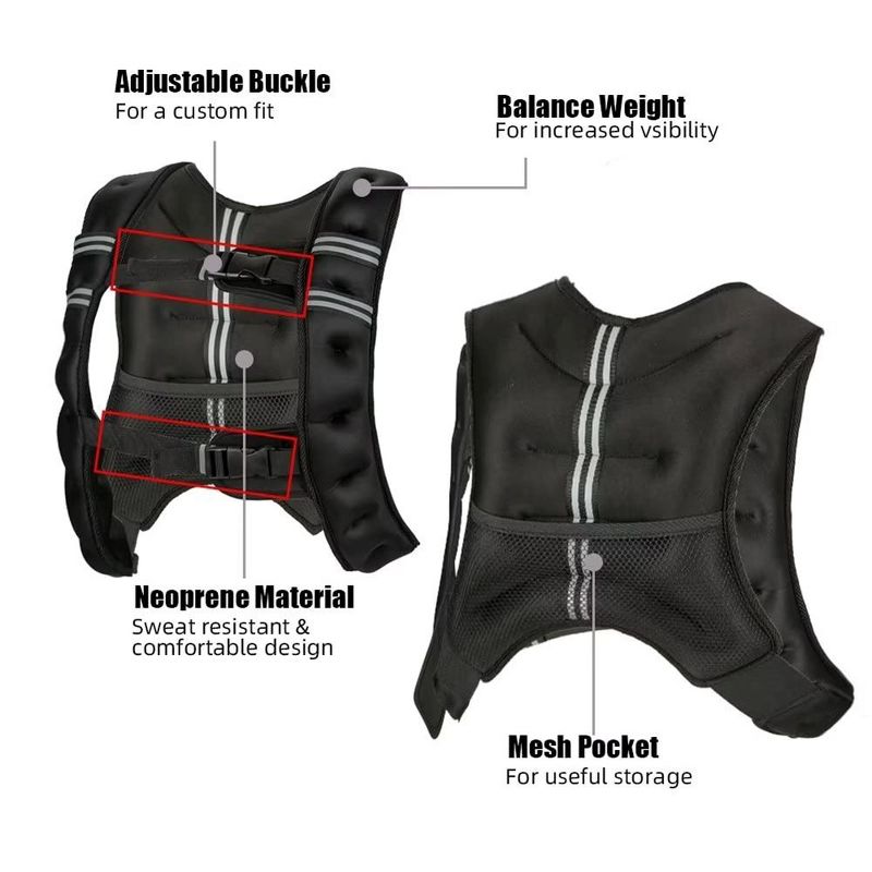 Weighted Vest, 12lb/16lb/20lb/25lb/30lb Weight Vest, Workout Equipment for Strength Training Running, 2 of 8