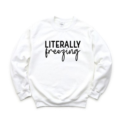 Simply Sage Market Women's Graphic Sweatshirt Literally Freezing Cursive