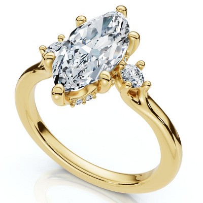 Pompeii3 Certified 4Ct Viviana Marquise Diamond Engagement Ring 14k Gold or Platinum