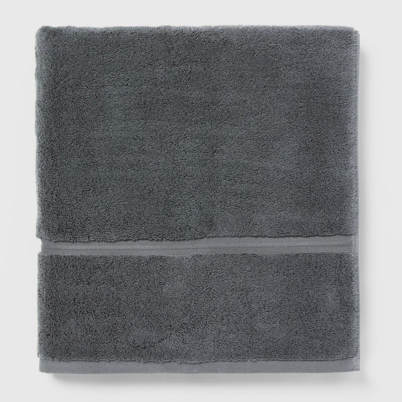 Oversized Spa Plush Bath Towel Dark Gray - Threshold&#8482;, 1 of 6