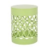 CAVINAS Outdoor Patio End Tables of 2, Decorative Garden Stool for Indoor Outdoor Heavy Duty Metal Frame Accent Table Modern End Table, Yellow - 4 of 4