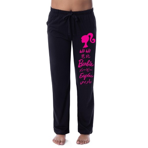 Barbie Womens' All Around The World Languages Title Sleep Pajama Pants  (large) Black : Target