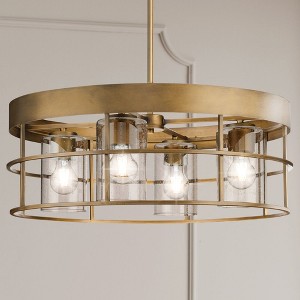 Urban Ambiance Luxury Modern Indoor Chandelier,  9''H x 23-3/4"W x 23-3/4''D,  Aged Bronze Finish, UHP4492 - 1 of 4