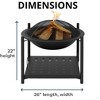 SereneLife SLNFWD74 Outdoor Wood Fire Pit with BBQ Grill - 3 of 4