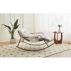 Lyngins Extra-Wide Nursery Rocking Chair with One-piece Cushion,Upholstered Tufted Glider Rocking Chair,PU Accent Chair for Bedroom,Living Room - 2 of 4